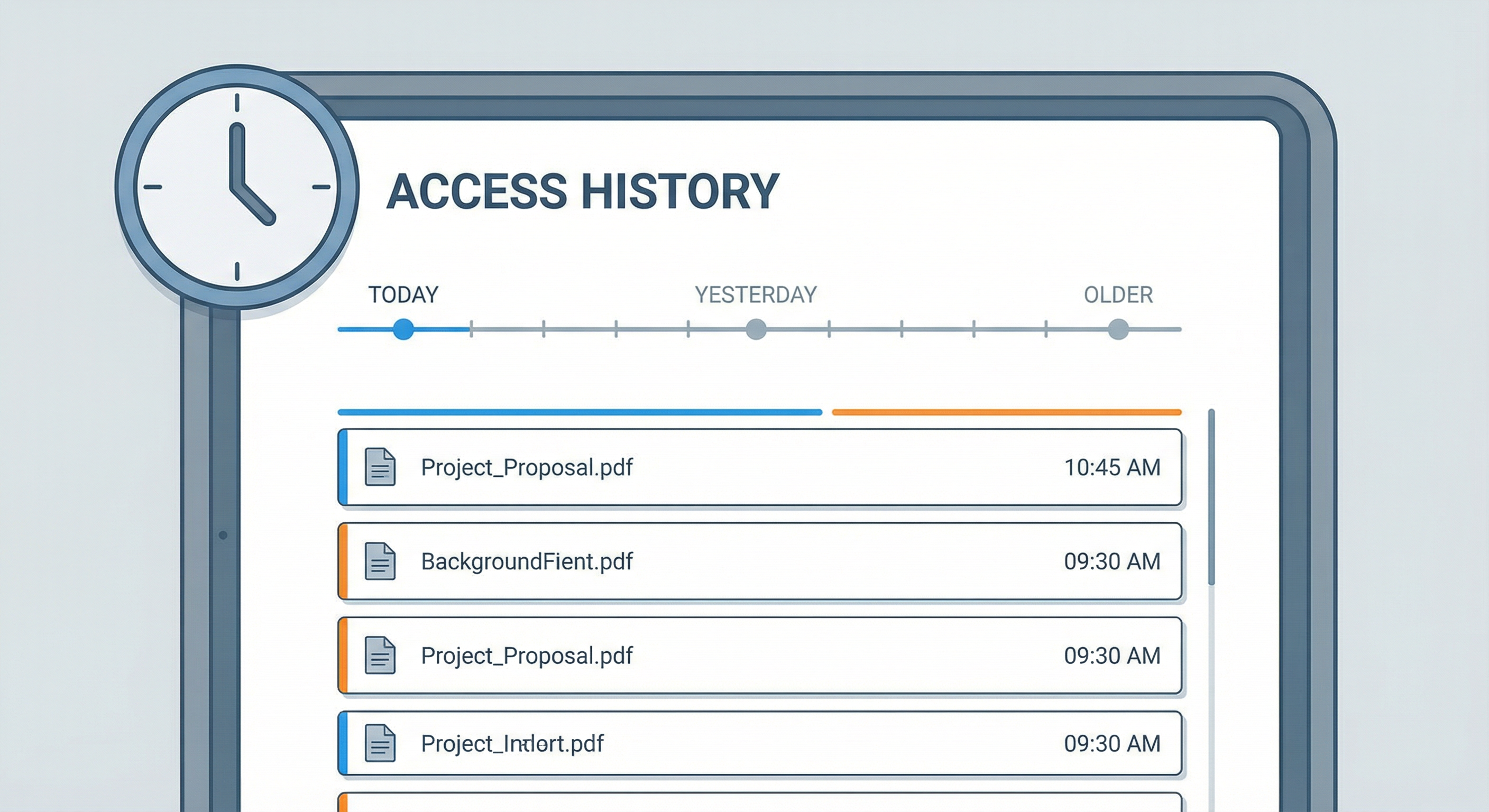 Halaman riwayat akses
